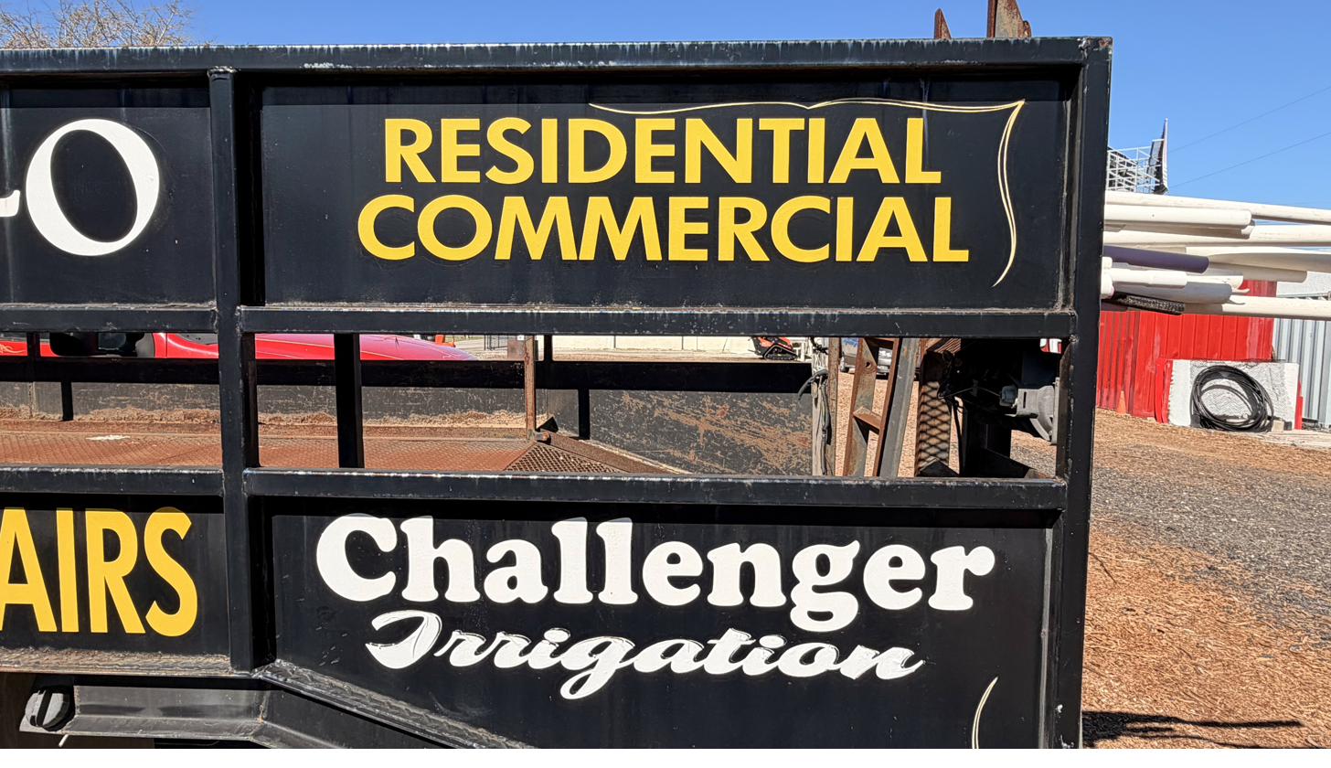 Challenger Irrigation trailer sign — Residential and Commercial